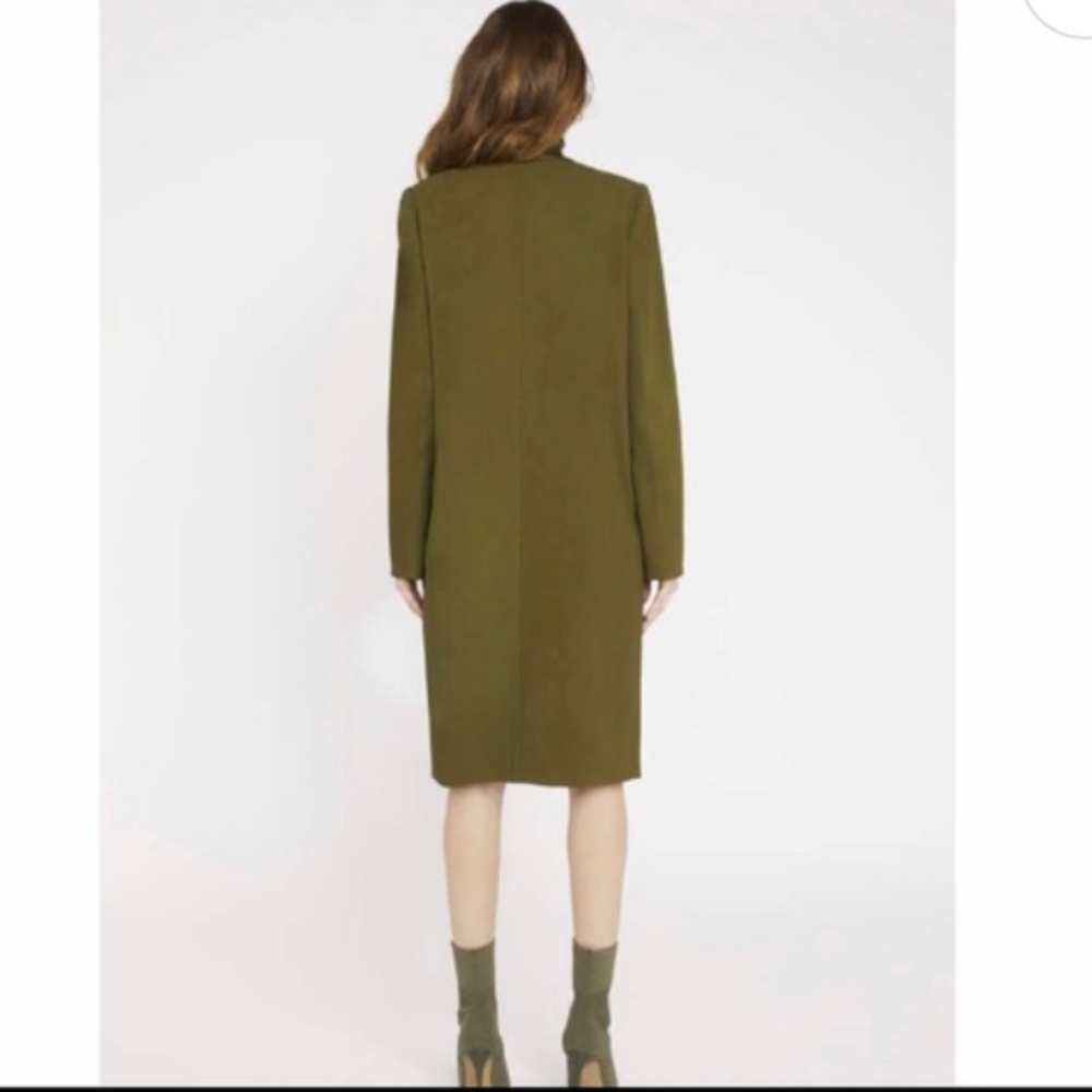 NWOT Alice + Olivia Olive Green Long Jacket Original Price $465 Sz: L - Picture 3 of 7